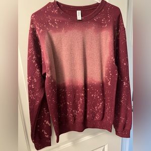 New maroon, bleached sweatshirt